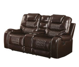 Braylon Contemporary Love with Console (Motion) Brown PU (Tucson Brown) Brian conf. 55416-ACME