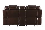 Braylon Contemporary Love with Console (Motion) Brown PU (Tucson Brown) Brian conf. 55416-ACME