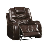 Braylon Contemporary Recliner (Motion) Brown PU (Tucson Brown) Brian conf. 55417-ACME