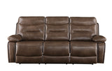 Aashi Contemporary Sofa (Motion) Brown Leather-Gel Match (YQ190901 Brown Leather-Gel Match) --> 22 RMB/M 55420-ACME