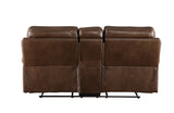 Aashi Contemporary Loveseat with Console (Motion) Brown Leather-Gel Match (YQ190901 Brown Leather-Gel Match) --> 22 RMB/M 55421-ACME