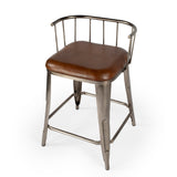 Butler Specialty Coriander Iron & Leather Counter Stool 5542344