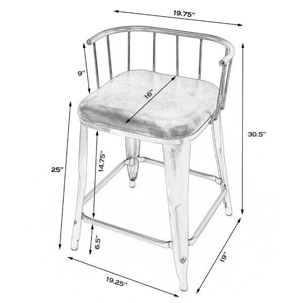 Butler Specialty Coriander Iron & Leather Counter Stool 5542344