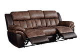 Jaylen Contemporary Sofa (Motion) Toffee & Espresso Polished MFB (PI# Sierra Toffee match Sierra Espresso) 55425-ACME