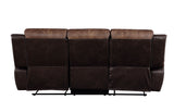 Jaylen Contemporary Sofa (Motion) Toffee & Espresso Polished MFB (PI# Sierra Toffee match Sierra Espresso) 55425-ACME