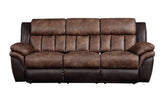 Jaylen Contemporary Sofa (Motion) Toffee & Espresso Polished MFB (PI# Sierra Toffee match Sierra Espresso) 55425-ACME