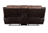 Jaylen Contemporary Loveseat with Console (Motion) Toffee & Espresso Polished MFB (PI# Sierra Toffee match Sierra Espresso) 55426-ACME