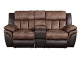 Jaylen Contemporary Loveseat with Console (Motion) Toffee & Espresso Polished MFB (PI# Sierra Toffee match Sierra Espresso) 55426-ACME