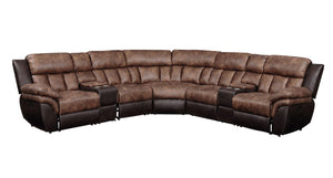 Jaylen Contemporary Sectional Sofa (Motion) Toffee & Espresso Polished MFB (PI# Sierra Toffee match Sierra Espresso) 55430-ACME