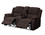 Madden Contemporary Loveseat with Console (Motion) Brown Chenille (Chenille SP0772A-21 -- PI# SP0772A-79) 55446-ACME