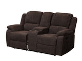 Madden Contemporary Loveseat with Console (Motion) Brown Chenille (Chenille SP0772A-21 -- PI# SP0772A-79) 55446-ACME