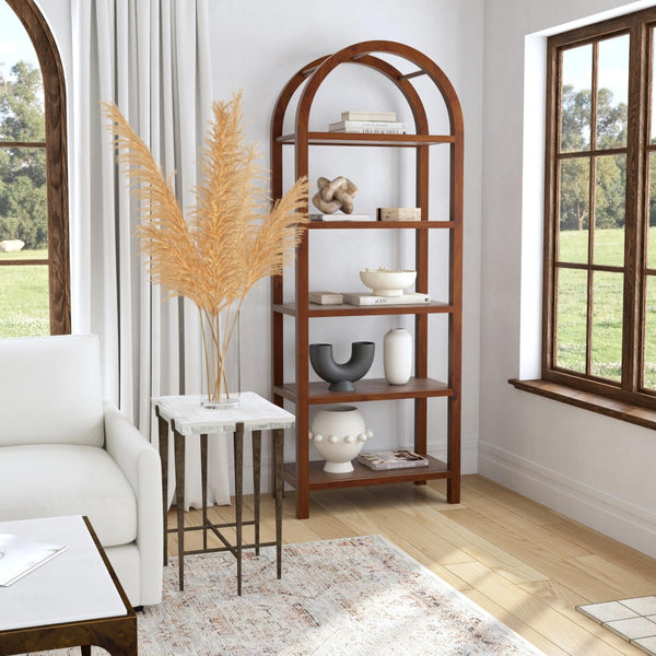 Butler Specialty Aila Arched 5 Tier Etagere XRT  MDF,  Walnut Veneer,Rubberwood 5545188-BUTLER
