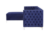 Sullivan Transitional Sectional Sofa Blue Velvet (Navy MJ11-110) 55490-ACME