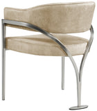 Madelyn Velvet / Iron / Foam Contemporary Beige Velvet Dining Chair - 23.5" W x 22" D x 30" H