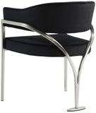 Madelyn Velvet / Iron / Foam Contemporary Black Velvet Dining Chair - 23.5" W x 22" D x 30" H