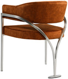 Madelyn Velvet / Iron / Foam Contemporary Cognac Velvet Dining Chair - 23.5" W x 22" D x 30" H