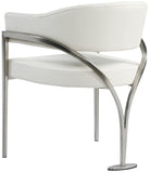 Madelyn Faux Leather / Iron / Engineered Wood / Foam Contemporary Cream Faux Leather Dining Chair - 23.5" W x 22" D x 30" H