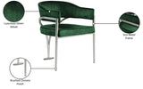 Madelyn Velvet / Iron / Foam Contemporary Green Velvet Dining Chair - 23.5" W x 22" D x 30" H