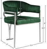 Madelyn Velvet / Iron / Foam Contemporary Green Velvet Dining Chair - 23.5" W x 22" D x 30" H