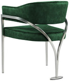 Madelyn Velvet / Iron / Foam Contemporary Green Velvet Dining Chair - 23.5" W x 22" D x 30" H