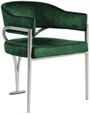 Madelyn Velvet / Iron / Foam Contemporary Green Velvet Dining Chair - 23.5" W x 22" D x 30" H