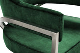 Madelyn Velvet / Iron / Foam Contemporary Green Velvet Dining Chair - 23.5" W x 22" D x 30" H