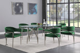 Madelyn Velvet / Iron / Foam Contemporary Green Velvet Dining Chair - 23.5" W x 22" D x 30" H