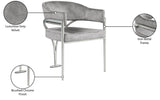 Madelyn Velvet / Iron / Foam Contemporary Grey Velvet Dining Chair - 23.5" W x 22" D x 30" H