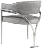 Madelyn Velvet / Iron / Foam Contemporary Grey Velvet Dining Chair - 23.5" W x 22" D x 30" H