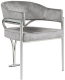 Madelyn Velvet / Iron / Foam Contemporary Grey Velvet Dining Chair - 23.5" W x 22" D x 30" H