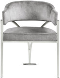 Madelyn Velvet / Iron / Foam Contemporary Grey Velvet Dining Chair - 23.5" W x 22" D x 30" H