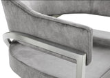 Madelyn Velvet / Iron / Foam Contemporary Grey Velvet Dining Chair - 23.5" W x 22" D x 30" H