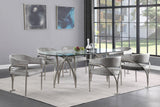 Madelyn Velvet / Iron / Foam Contemporary Grey Velvet Dining Chair - 23.5" W x 22" D x 30" H