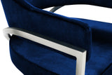 Madelyn Velvet / Iron / Foam Contemporary Navy Velvet Dining Chair - 23.5" W x 22" D x 30" H