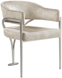 Madelyn Velvet / Iron / Foam Contemporary Stone Velvet Dining Chair - 23.5" W x 22" D x 30" H