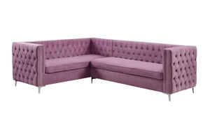 Rhett Transitional Sectional Sofa Purple Velvet (Purple MJ11-32) 55500-ACME