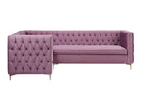 Rhett Transitional Sectional Sofa Purple Velvet (Purple MJ11-32) 55500-ACME