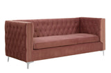 Rhett Transitional Sectional Sofa Coral Velvet (Pink FR88-9) color from qte 55505-ACME