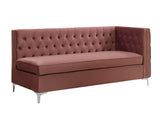 Rhett Transitional Sectional Sofa Coral Velvet (Pink FR88-9) color from qte 55505-ACME