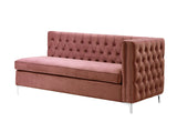 Rhett Transitional Sectional Sofa Coral Velvet (Pink FR88-9) color from qte 55505-ACME