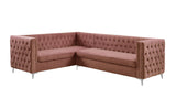 Rhett Transitional Sectional Sofa Coral Velvet (Pink FR88-9) color from qte 55505-ACME