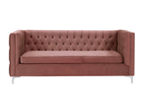 Rhett Transitional Sectional Sofa Coral Velvet (Pink FR88-9) color from qte 55505-ACME