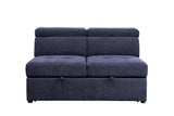 Nekoda Contemporary Sleeper Sectional Sofa with Storage and Ottoman Navy Blue Fabric(#BY-1284-5) 55520-ACME