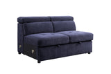 Nekoda Contemporary Sleeper Sectional Sofa with Storage and Ottoman Navy Blue Fabric(#BY-1284-5) 55520-ACME