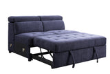 Nekoda Contemporary Sleeper Sectional Sofa with Storage and Ottoman Navy Blue Fabric(#BY-1284-5) 55520-ACME