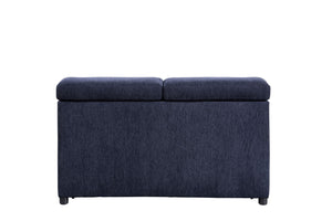 Nekoda Contemporary Sleeper Sectional Sofa with Storage and Ottoman Navy Blue Fabric(#BY-1284-5) 55520-ACME