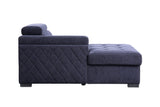 Nekoda Contemporary Sleeper Sectional Sofa with Storage and Ottoman Navy Blue Fabric(#BY-1284-5) 55520-ACME