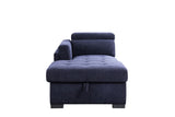 Nekoda Contemporary Sleeper Sectional Sofa with Storage and Ottoman Navy Blue Fabric(#BY-1284-5) 55520-ACME