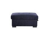 Nekoda Contemporary Sleeper Sectional Sofa with Storage and Ottoman Navy Blue Fabric(#BY-1284-5) 55520-ACME