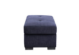 Nekoda Contemporary Sleeper Sectional Sofa with Storage and Ottoman Navy Blue Fabric(#BY-1284-5) 55520-ACME